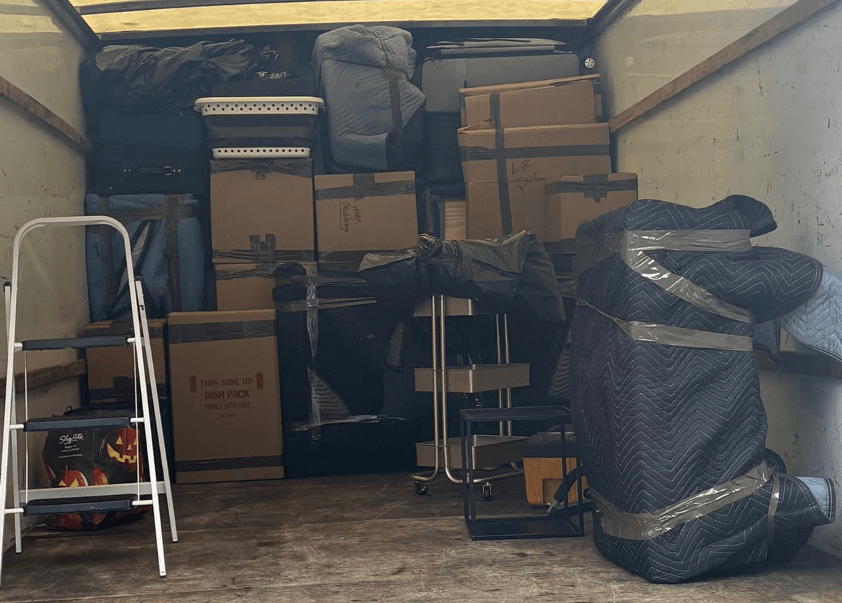 Professional packing service wrapping glassware
